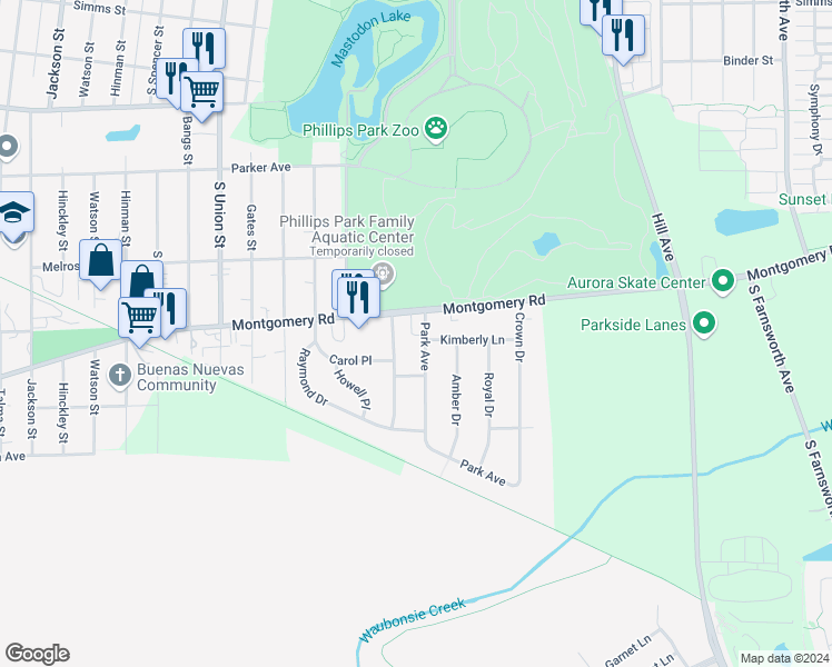 map of restaurants, bars, coffee shops, grocery stores, and more near in Montgomery