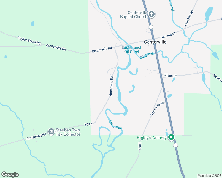 map of restaurants, bars, coffee shops, grocery stores, and more near Armstrong Road in Centerville