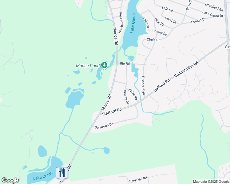 map of restaurants, bars, coffee shops, grocery stores, and more near 212 Monce Road in Burlington