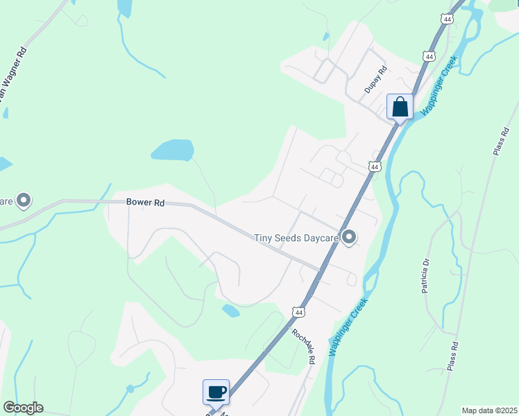 map of restaurants, bars, coffee shops, grocery stores, and more near 1 Nelson Road in Pleasant Valley