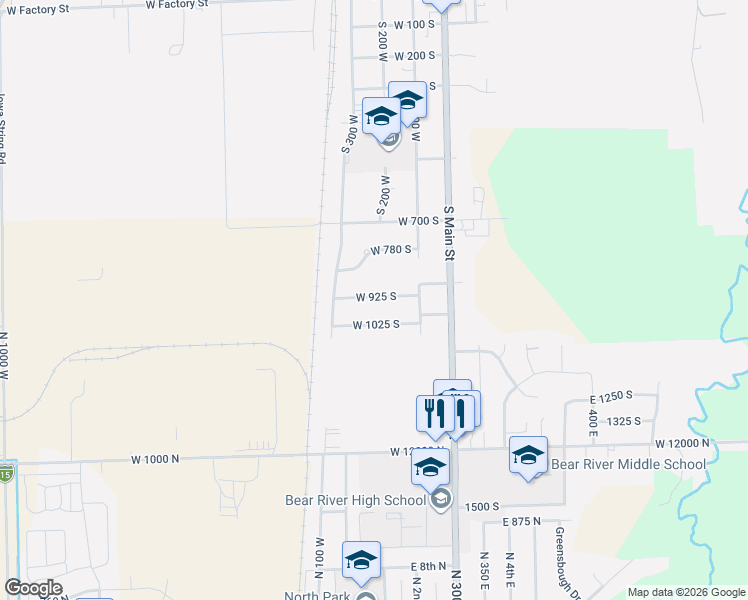 map of restaurants, bars, coffee shops, grocery stores, and more near 263 West 925 South in Garland
