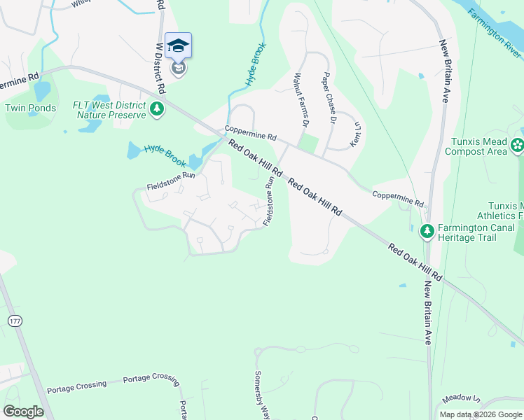 map of restaurants, bars, coffee shops, grocery stores, and more near 16 Lilac Lane in Farmington