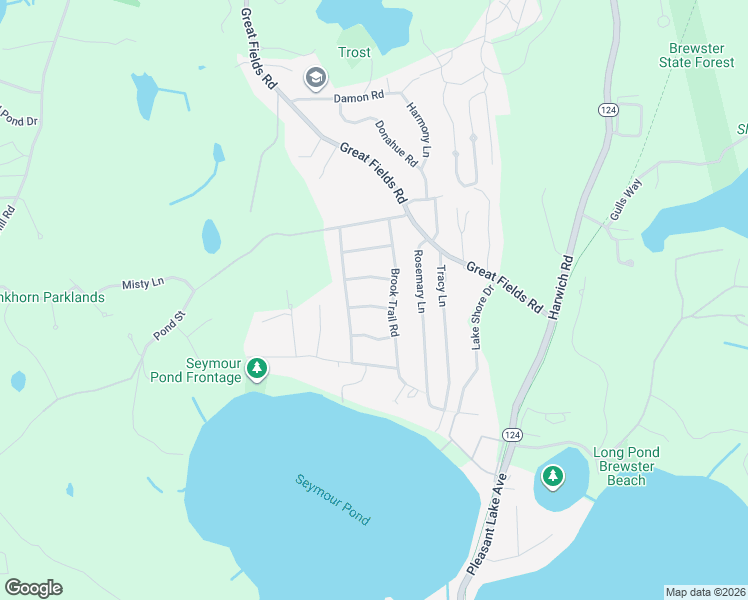 map of restaurants, bars, coffee shops, grocery stores, and more near 20 Driftwood Lane in Brewster