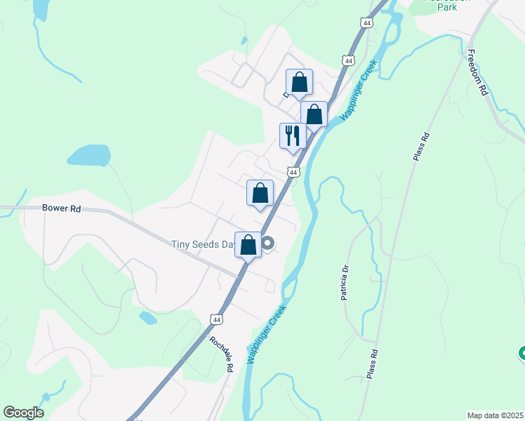map of restaurants, bars, coffee shops, grocery stores, and more near 1371 U.S. 44 in Pleasant Valley