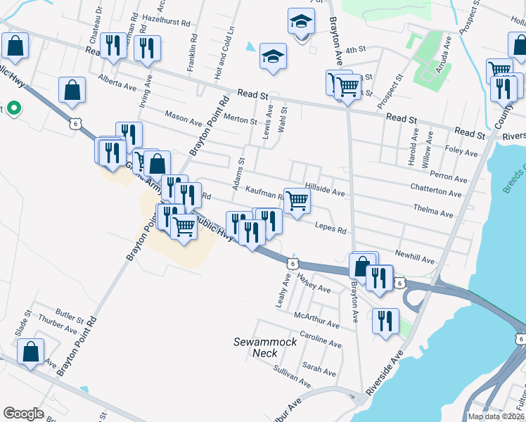 map of restaurants, bars, coffee shops, grocery stores, and more near 208 Lepes Road in Somerset