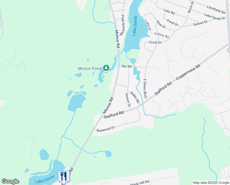map of restaurants, bars, coffee shops, grocery stores, and more near 212 Monce Road in Burlington