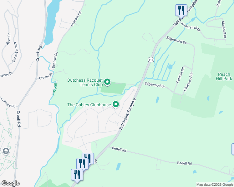 map of restaurants, bars, coffee shops, grocery stores, and more near 295-381 Salt Point Turnpike in Poughkeepsie