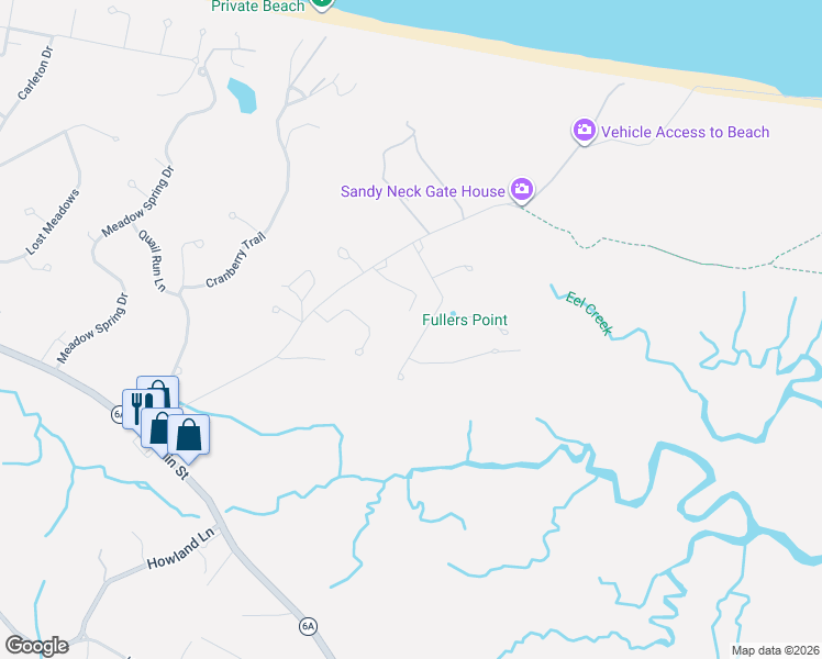 map of restaurants, bars, coffee shops, grocery stores, and more near 109 Point Hill Road in Barnstable