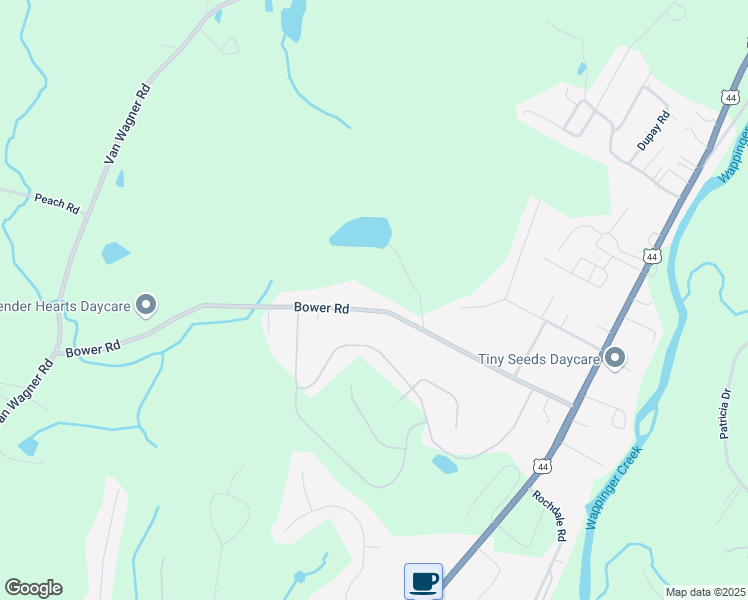map of restaurants, bars, coffee shops, grocery stores, and more near 147 Bower Road in Poughkeepsie