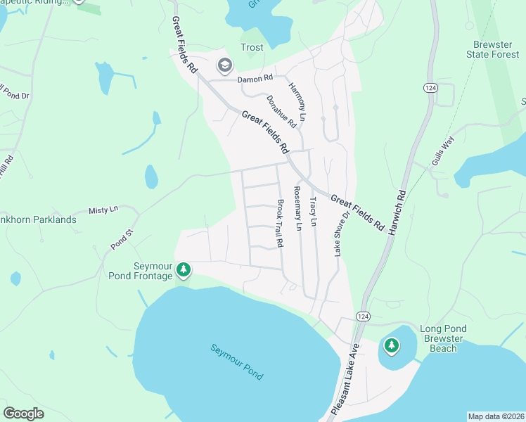 map of restaurants, bars, coffee shops, grocery stores, and more near 20 Driftwood Lane in Brewster