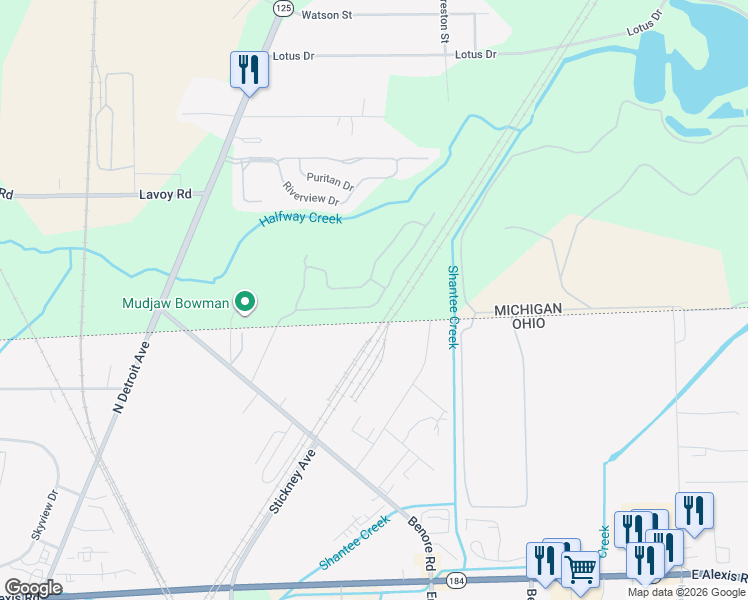 map of restaurants, bars, coffee shops, grocery stores, and more near 273 Fairfax Road in Erie