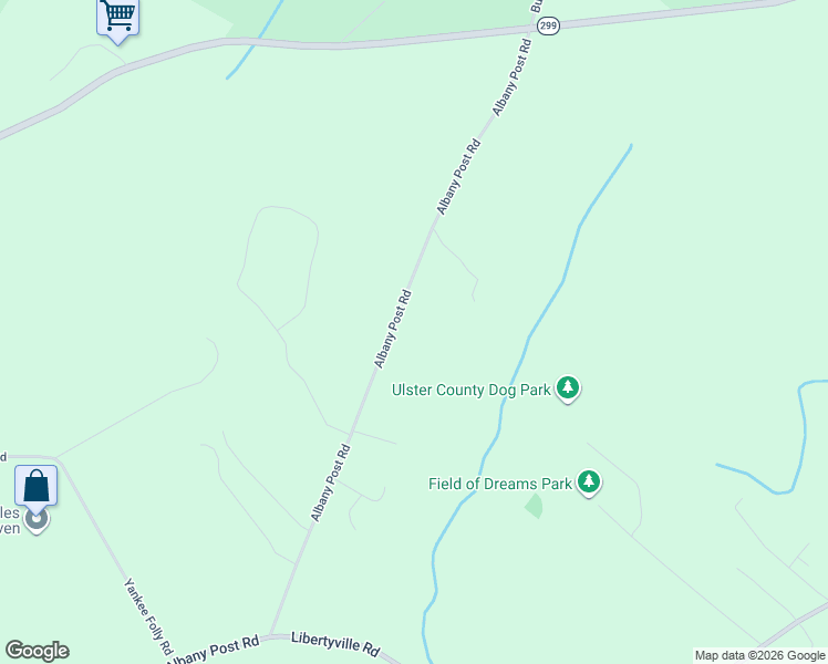 map of restaurants, bars, coffee shops, grocery stores, and more near 561 Albany Post Road in New Paltz