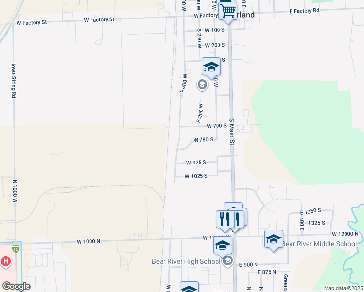map of restaurants, bars, coffee shops, grocery stores, and more near 831 South 300 West in Garland