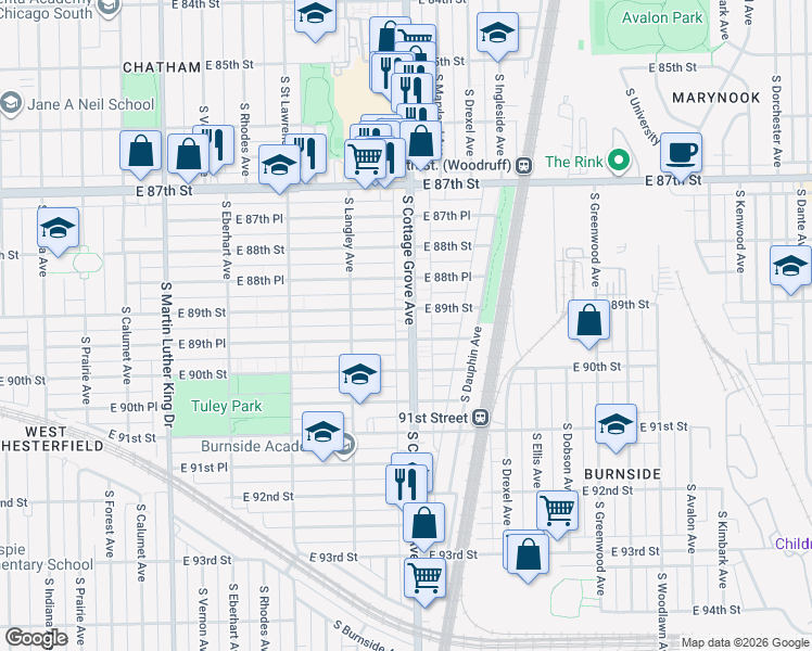 map of restaurants, bars, coffee shops, grocery stores, and more near in Chicago
