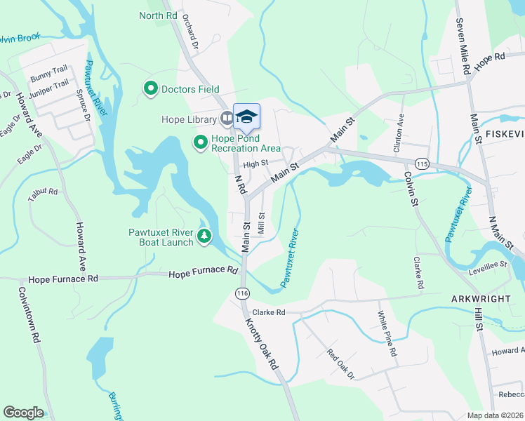 map of restaurants, bars, coffee shops, grocery stores, and more near Mill Street in Scituate