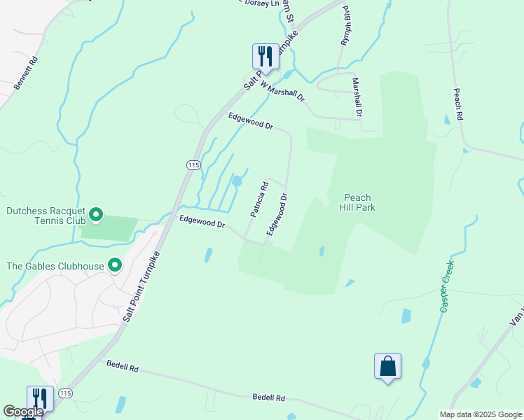 map of restaurants, bars, coffee shops, grocery stores, and more near 10 Patricia Road in Poughkeepsie