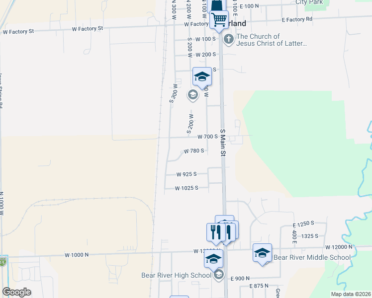 map of restaurants, bars, coffee shops, grocery stores, and more near 230 West 780 South in Garland