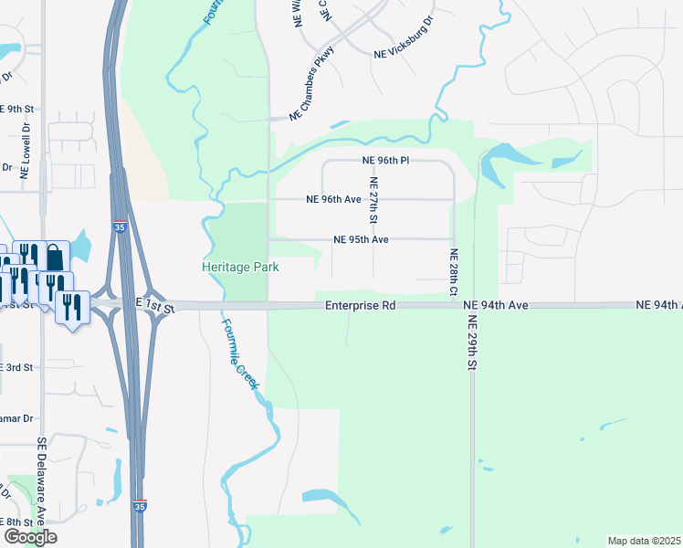 map of restaurants, bars, coffee shops, grocery stores, and more near 9445 Northeast 26th Court in Ankeny