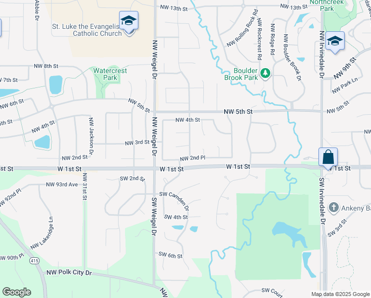 map of restaurants, bars, coffee shops, grocery stores, and more near 3901 Northwest Windbrooke Court in Ankeny