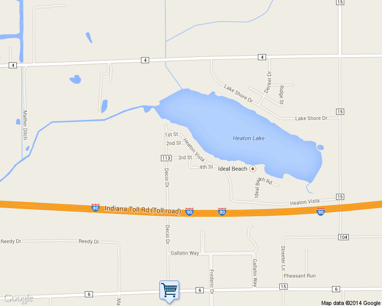 map of restaurants, bars, coffee shops, grocery stores, and more near 23124 Heaton Vista in Elkhart