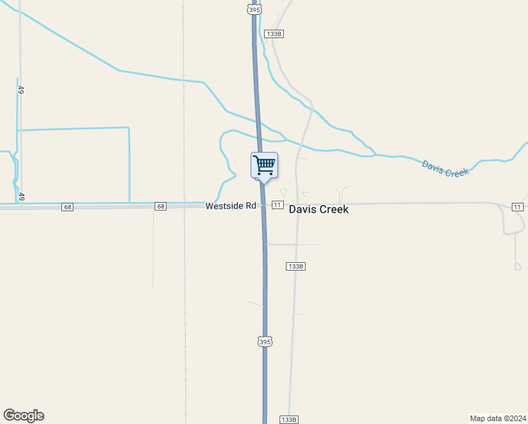 map of restaurants, bars, coffee shops, grocery stores, and more near 0 U.S. 395 in Davis Creek