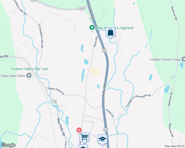 map of restaurants, bars, coffee shops, grocery stores, and more near 110 North Road in Lloyd