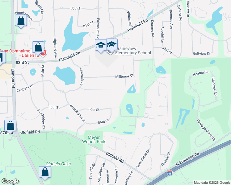 map of restaurants, bars, coffee shops, grocery stores, and more near 607 Berkshire Court in Downers Grove