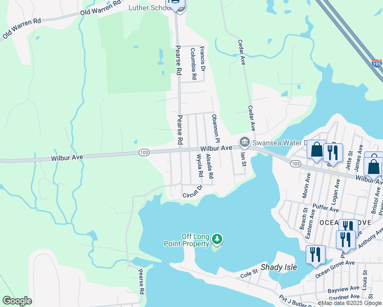 map of restaurants, bars, coffee shops, grocery stores, and more near 119 Wyola Road in Swansea