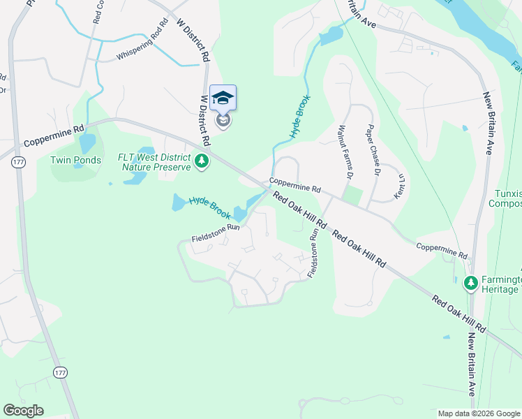 map of restaurants, bars, coffee shops, grocery stores, and more near 5 Farm Drive in Farmington
