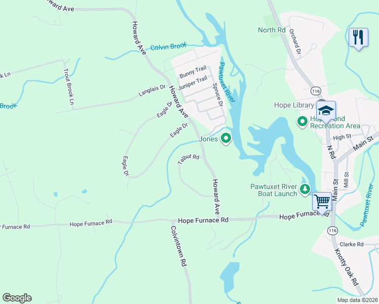 map of restaurants, bars, coffee shops, grocery stores, and more near 15 Talbut Road in Scituate