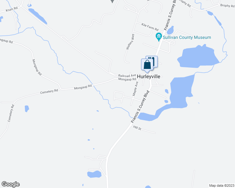 map of restaurants, bars, coffee shops, grocery stores, and more near 53 Columbia Drive in Hurleyville