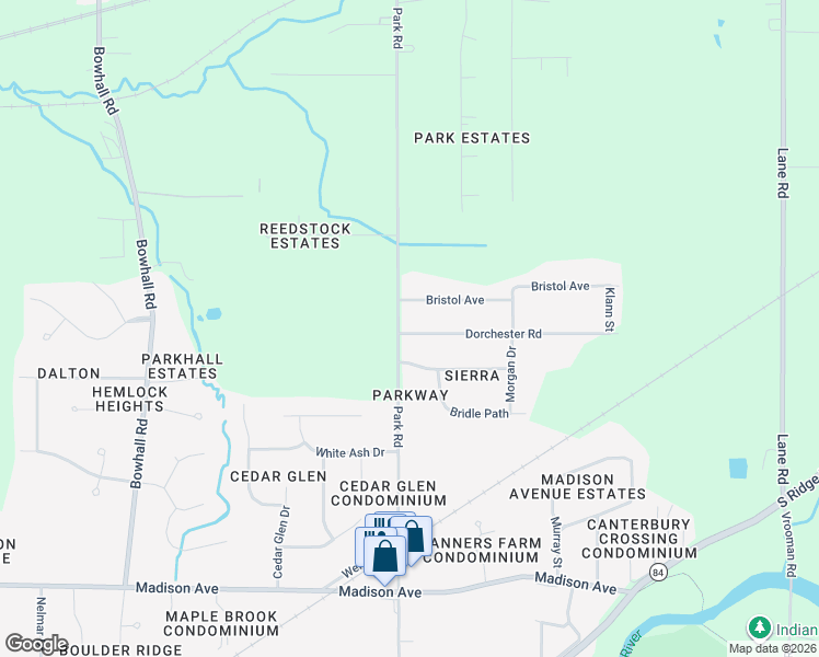 map of restaurants, bars, coffee shops, grocery stores, and more near 277 Park Road in Painesville
