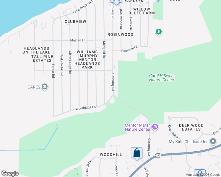 map of restaurants, bars, coffee shops, grocery stores, and more near 5014 Corduroy Road in Mentor