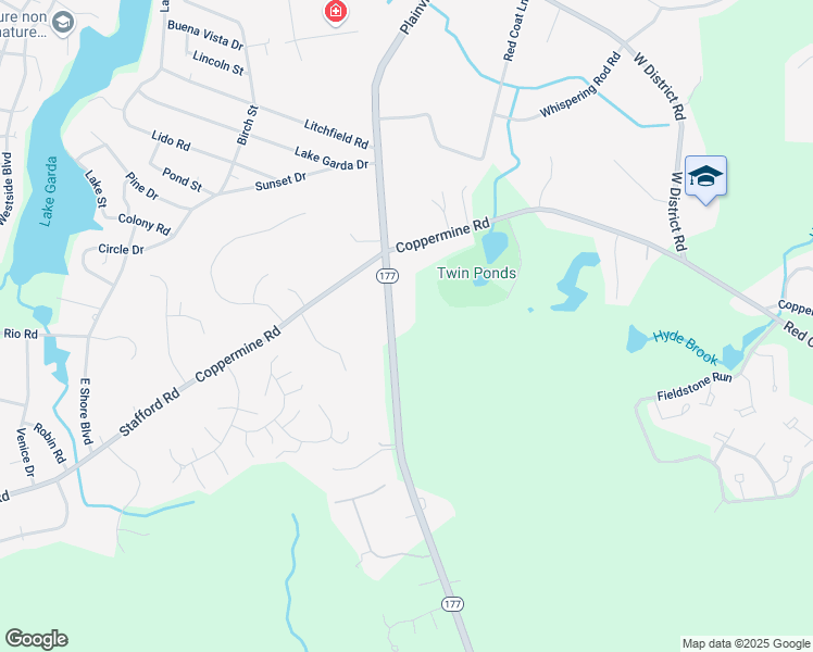 map of restaurants, bars, coffee shops, grocery stores, and more near 525 Plainville Avenue in Farmington