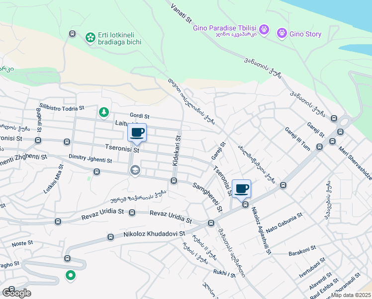 map of restaurants, bars, coffee shops, grocery stores, and more near 21 ლამისყანას ქუჩა in T'bilisi