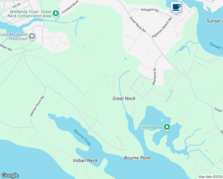 map of restaurants, bars, coffee shops, grocery stores, and more near 5 Fathom Lane in Wareham