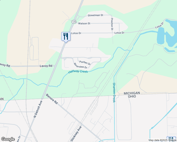 map of restaurants, bars, coffee shops, grocery stores, and more near 6400 South Dixie Highway in Erie