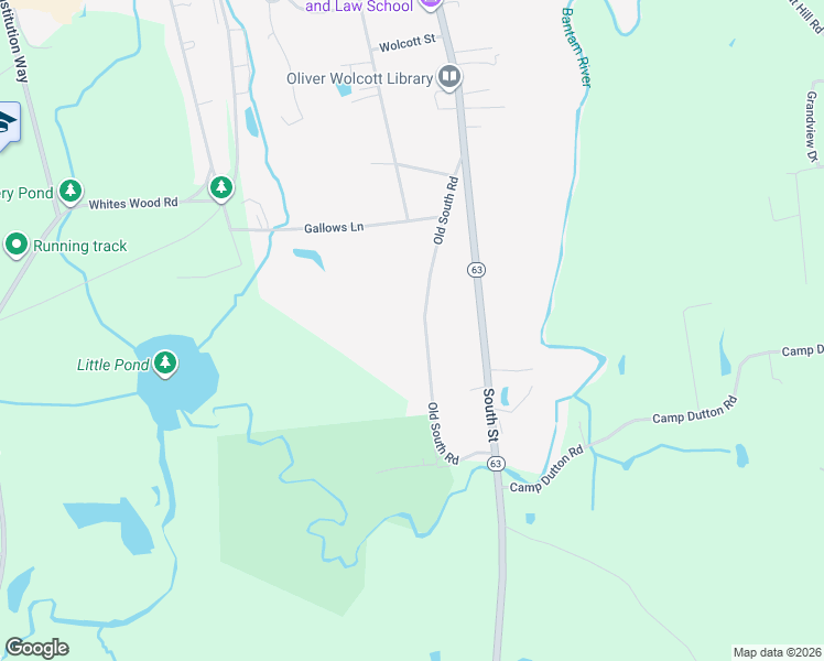map of restaurants, bars, coffee shops, grocery stores, and more near 154 Old South Road in Litchfield