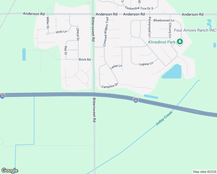 map of restaurants, bars, coffee shops, grocery stores, and more near 12400 Campfire Drive in Granger