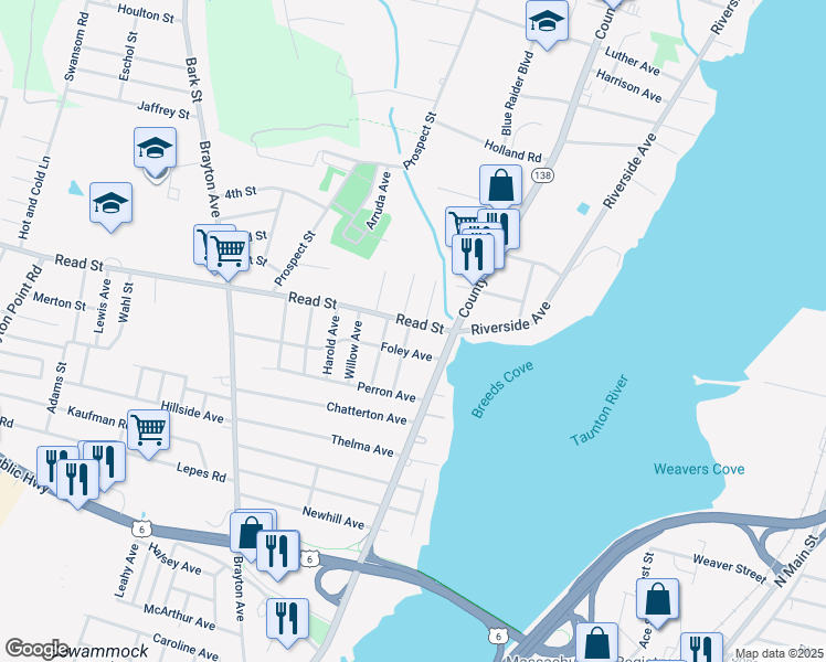 map of restaurants, bars, coffee shops, grocery stores, and more near 164 Boivin Avenue in Somerset