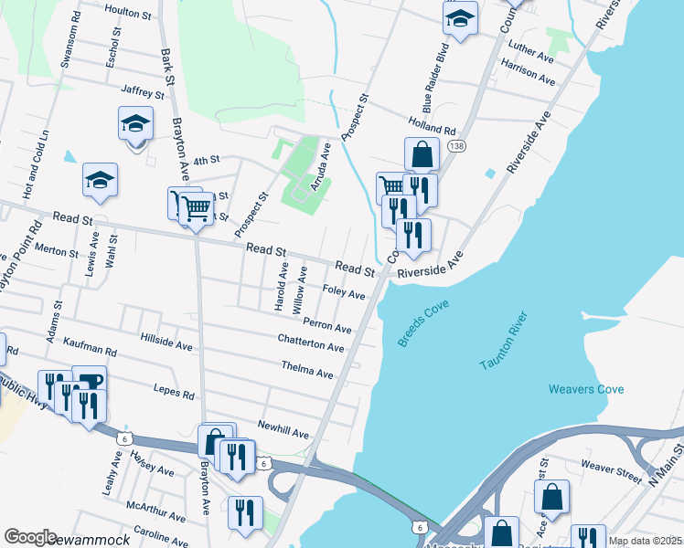 map of restaurants, bars, coffee shops, grocery stores, and more near 164 Boivin Avenue in Somerset