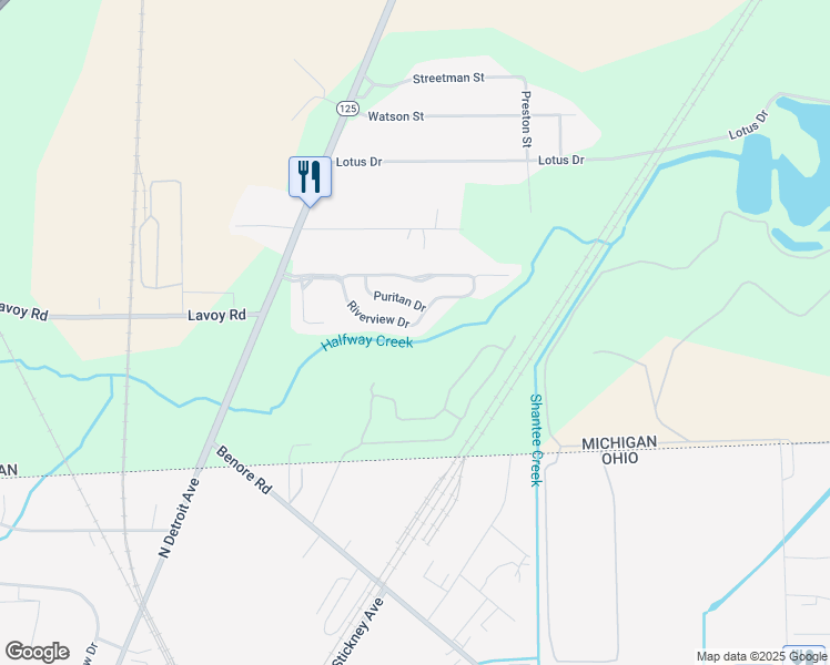 map of restaurants, bars, coffee shops, grocery stores, and more near 6400 South Dixie Highway in Erie