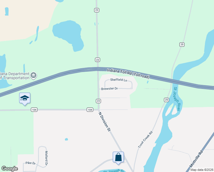 map of restaurants, bars, coffee shops, grocery stores, and more near 18404-18412 Brewster Dr in Bristol