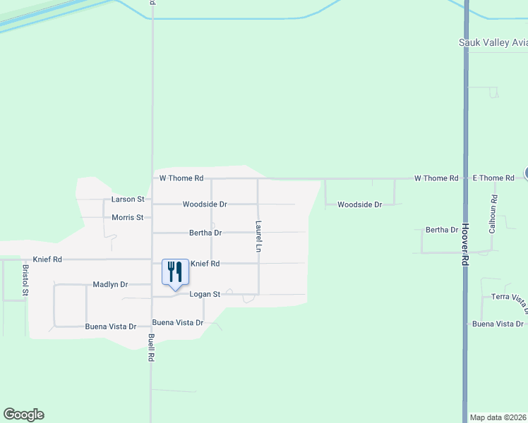 map of restaurants, bars, coffee shops, grocery stores, and more near 28388 Bertha Drive in Rock Falls
