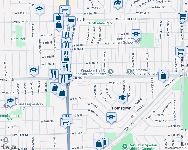 map of restaurants, bars, coffee shops, grocery stores, and more near in Chicago