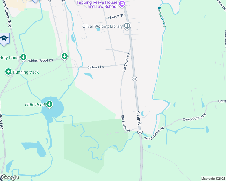map of restaurants, bars, coffee shops, grocery stores, and more near 154 Old South Road in Litchfield