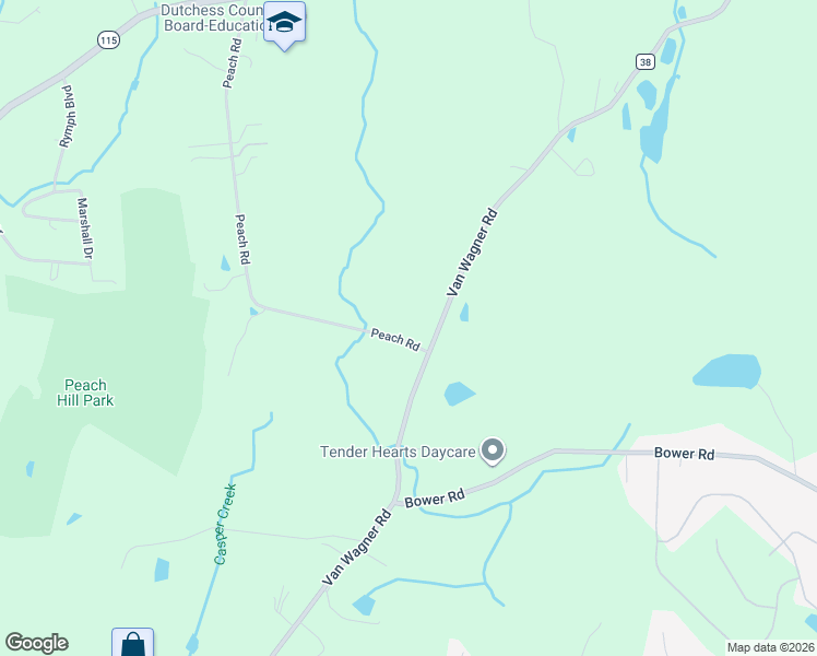 map of restaurants, bars, coffee shops, grocery stores, and more near 709 County Road 38 in Poughkeepsie