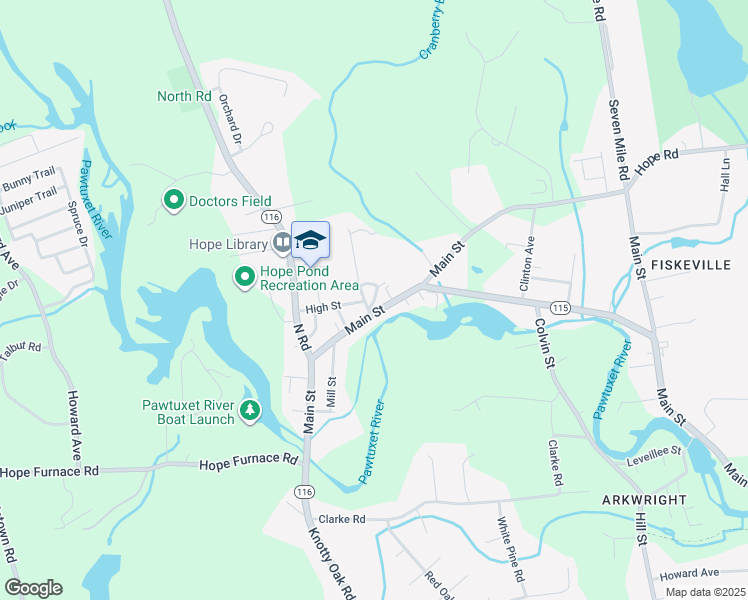 map of restaurants, bars, coffee shops, grocery stores, and more near Potter Street in Scituate