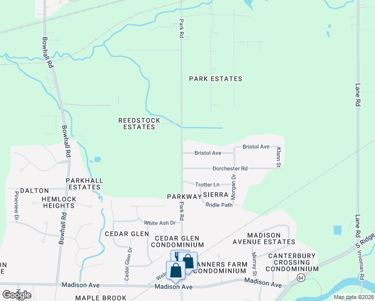 map of restaurants, bars, coffee shops, grocery stores, and more near 13 Dorchester Road in Painesville