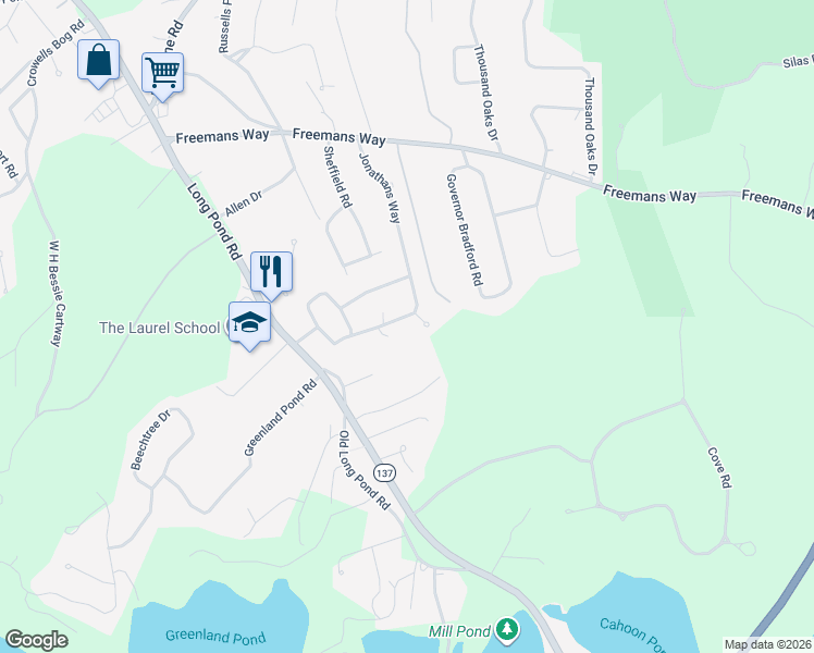 map of restaurants, bars, coffee shops, grocery stores, and more near 48 Aunt Molls Ridge in Brewster